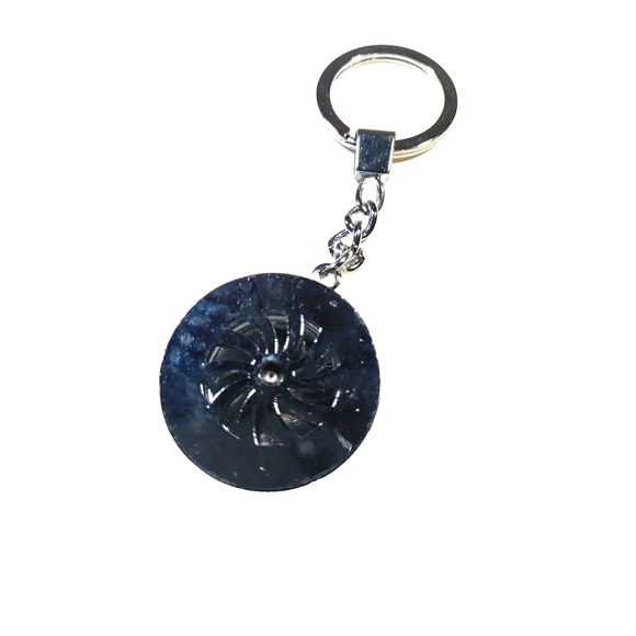 Statue Of Liberty Spinner Blue Silver Tone Keychain - Picture 6 of 6